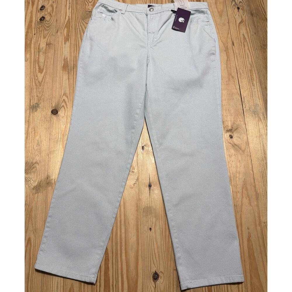 GLORIA VANDERBILT AMANDA 16 AVERAGE High Rise CASCADE BLUE PANTS NWT 36x31